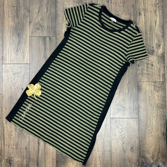 Calvin Klein X-LARGE Striped Short Sleeve Shift Dress - Picture 7 of 10